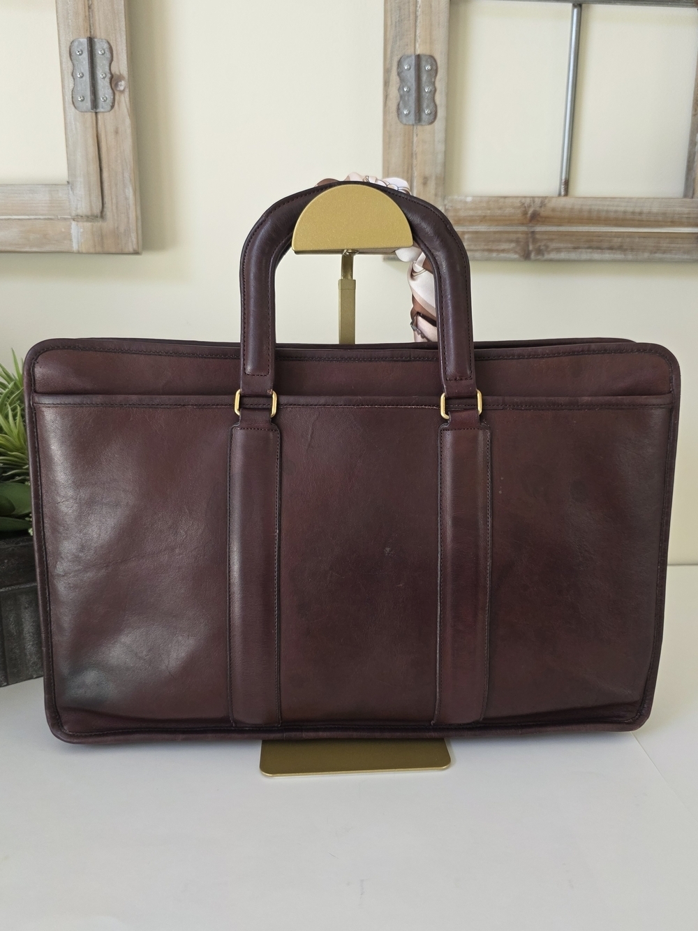 Vintage Coach Embassy Briefcase NYC Burgandy Glove Tanned Leather - Picture 7 of 16